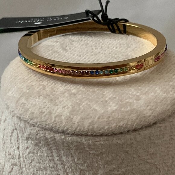 KATE SPADE Ring It Up Skinny Hinged Bangle in Gold - Picture 2 of 3